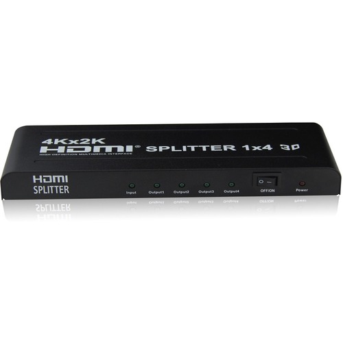 4 Port HDMI Splitter Supports3D 4K/2K - 340 MHz to 340 MHz - HDMI In - HDMI Out