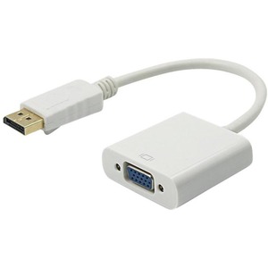 8IN DISPLAYPORT TO VGA ADAPTER DP MALE TO VGA FEMALE WHITE