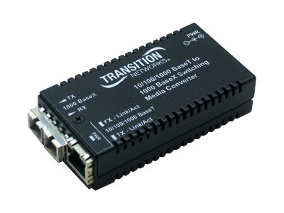 Stand-Alone Mini 10/100/1000 Bridging - Fiber media converter - GigE - 10Base-T 1000Base-LX 100Base-TX 1000Base-T - RJ-45 / SC single-mode - up to 6.2 miles - 1310 nm Stand-Alone Mini 10/100/1000 Bridging - Fiber media converter - GigE - 10Base-T 1000Base-LX 100Base-TX 1000Base-T - RJ-45 / SC single-mode - up to 6.2 miles - 1310 nm