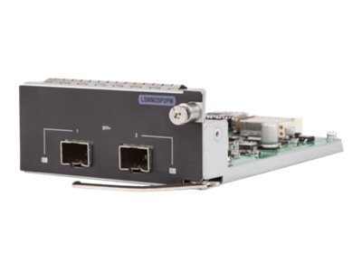 FlexNetwork Switch 2-Port 10GbE SFP+ Interface Module - Includes two Small Form-factor Pluggable Plus (SFP+) ports (supports 1Gb and 10Gb transceivers) FlexNetwork Switch 2-Port 10GbE SFP+ Interface Module - Includes two Small Form-factor Pluggable Plus (SFP+) ports (supports 1Gb and 10Gb transceivers)