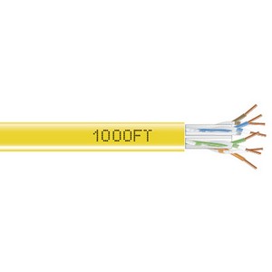 CAT6 550-MHZ SOLID ETHERNET CABLE - UNSHIELDED (UTP)  CMR PVC YELLOW 1000