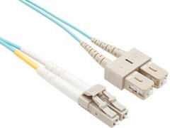 10 METER OM3 10 GIG FIBER OPTIC CABLE AQUA PVC JACKET 50/125 MICRON MULTIMODE 10 METER OM3 10 GIG FIBER OPTIC CABLE AQUA PVC JACKET 50/125 MICRON MULTIMODE