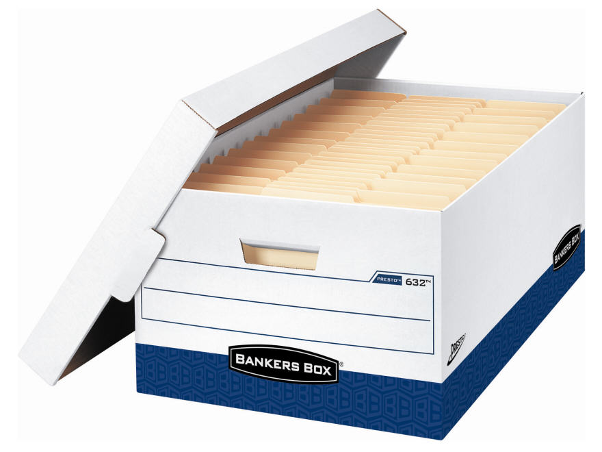 Bankers Box Presto - Storage box - Legal - white blue (pack of 12) Bankers Box Presto - Storage box - Legal - white blue (pack of 12)