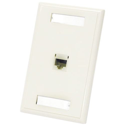 1-Port Cat5E RJ45 Configured Wall Plate - White - 1 x Socket(s) - RJ-45 - White 1-Port Cat5E RJ45 Configured Wall Plate - White - 1 x Socket(s) - RJ-45 - White