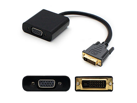 20.00CM (8.00IN) DVI-D SINGLE LINK (18+1 PIN) MALE TO VGA FEMALE BLACK ACT