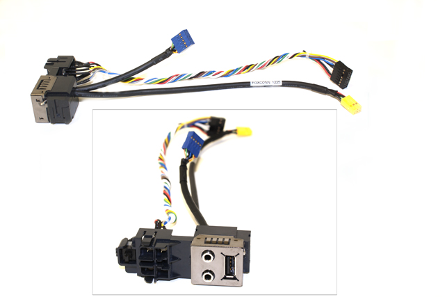 Front I/O assembly - Includes audio jack USB 2.0 port and on/off power switch - For Ultra-slim Desktop Retail Point of Sale (USDT RPOS) PC (River) Front I/O assembly - Includes audio jack USB 2.0 port and on/off power switch - For Ultra-slim Desktop Retail Point of Sale (USDT RPOS) PC (River)