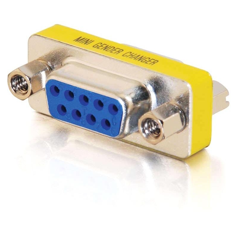 DB9 F/F Mini Gender Changer (Coupler) - 1 x DB-9 Female Serial - 1 x DB-9 Female Serial - Silver Yellow DB9 F/F Mini Gender Changer (Coupler) - 1 x DB-9 Female Serial - 1 x DB-9 Female Serial - Silver Yellow