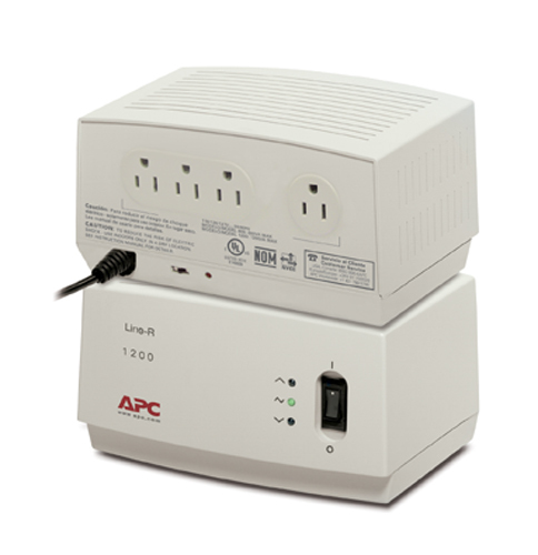 Line-R 1200VA - Automatic voltage regulator - AC 120 V - 1200 VA - output connectors: 4 - beige - for P/N: AR106 AR106SH4 AR106SH6 AR109SH4 AR109SH6 AR112 AR112SH4 AR112SH6