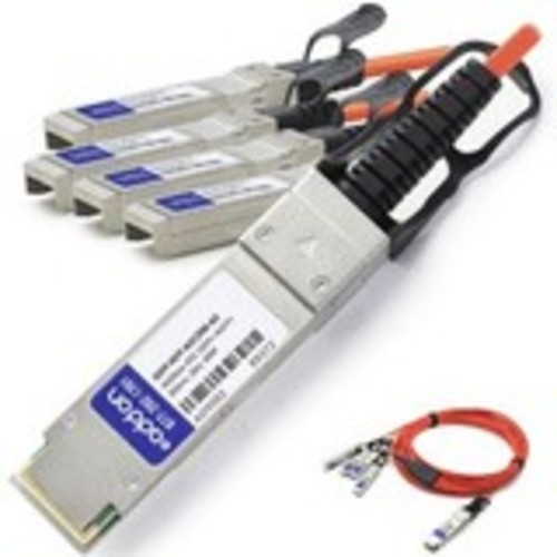 MSA AND TAA COMPLIANT 40GBASE-AOC QSFP+ TO 4XSFP+ DIRECT ATTACH CABLE (850