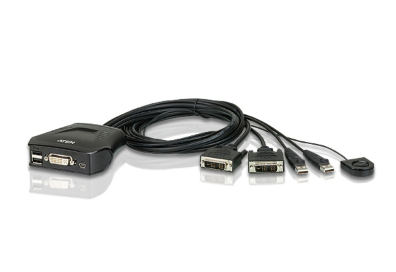 2-Port USB DVI KVM Switch - 2 Computer(s) - 1 Local User(s) - 1920 x 1200 - 3 x USB - 1 x DVI - Desktop