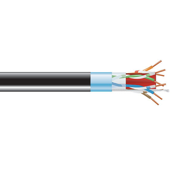 CAT6A 650-MHZ SOLID ETHERNET CABLE - SHIELDED (F/UTP)  CMP PLENUM BLACK 1