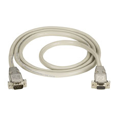 RS232 SHIELDED CABLE - METAL HOOD DB9 MALE/FEMALE 100-FT. (30.4-M)