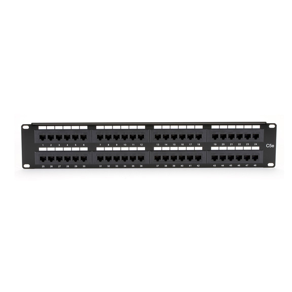 CAT5E PATCH PANEL PUNCHDOWN - 2U UNSHIELDED 48-PORT