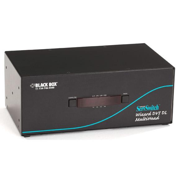 Box ServSwitch Wizard Dual-Link DVI Quad-Head with USB True Emulation - 4 Computer(s) - 1 Local User(s) - 2560 x 1600 - 8 x USB - 20 x DVI - Desktop Box ServSwitch Wizard Dual-Link DVI Quad-Head with USB True Emulation - 4 Computer(s) - 1 Local User(s) - 2560 x 1600 - 8 x USB - 20 x DVI - Desktop