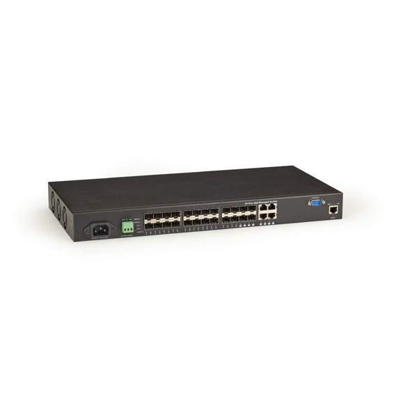 GIGABIT ETHERNET (1000-MBPS) MANAGED SWITCH - (20) SFP (4) 100/1000-MBPS DUAL-M