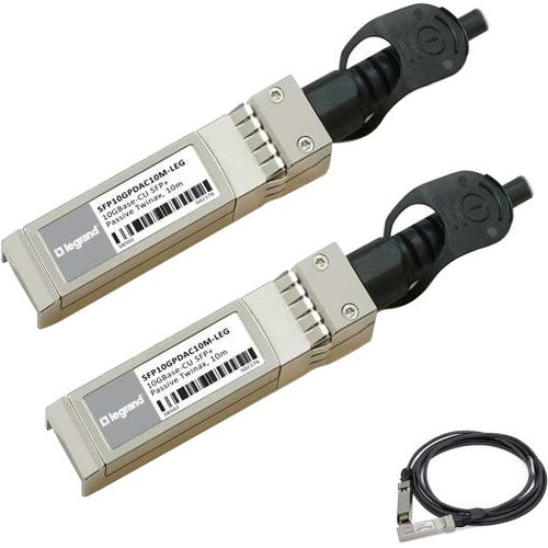 Legrand MSA and 10GBase-CU SFP+ to SFP+ DAC Cable Passive Twinax 10m TAA - Direct attach cable - SFP+ to SFP+ - 33 ft - twinaxial - passive - TAA Compliant Legrand MSA and 10GBase-CU SFP+ to SFP+ DAC Cable Passive Twinax 10m TAA - Direct attach cable - SFP+ to SFP+ - 33 ft - twinaxial - passive - TAA Compliant