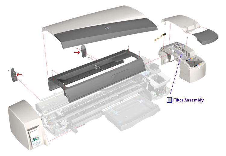 Rear trim kit - Attaches to the rear of the printer on either side of the back/center cover (two used) Rear trim kit - Attaches to the rear of the printer on either side of the back/center cover (two used)