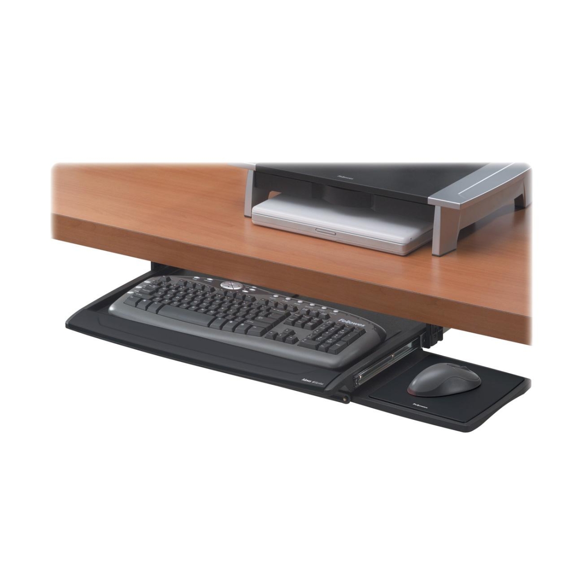 Office Suites Deluxe Keyboard Drawer - 2.5 inch x 30.9 inch x 14.1 inch - Silver