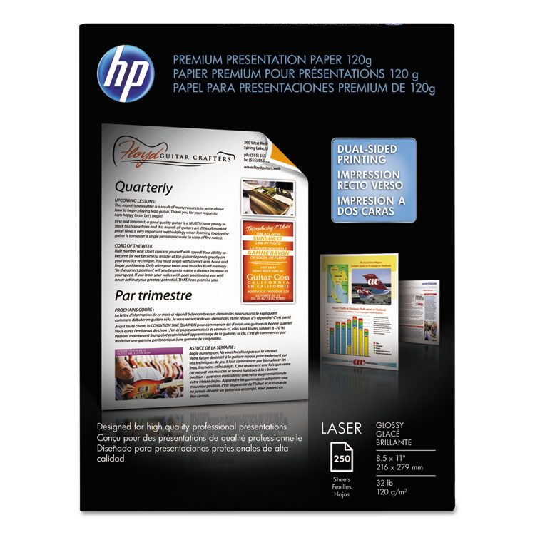 Premium Presentation Paper 120g 32# Glossy 95 Bright (8.5 x 11) (250 Sheets/Pkg) Premium Presentation Paper 120g 32# Glossy 95 Bright (8.5 x 11) (250 Sheets/Pkg)