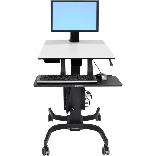 WorkFit-C Computer Stand - Up to 24 inch Screen Support - 16.09 lb Load Capacity - 23.9 inch Width x 22.8 inch Depth - Powder Coated - Plastic Steel - Gray Black