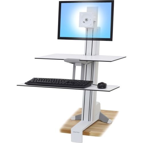 WorkFit-S Single LD with Worksurface - Standing desk converter - rectangular - white