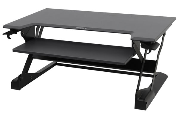 WORKFIT-TL STANDING DESK WORKSTATION (BLACK WITH GREY SURFACE)