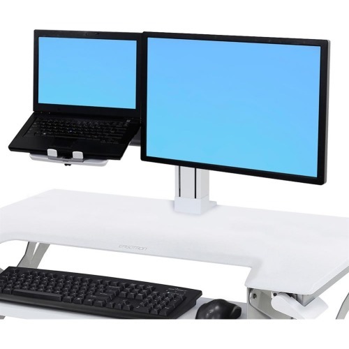 WorkFit - Cart upgrade kit for LCD display / notebook - steel - white - screen size: 24 inch