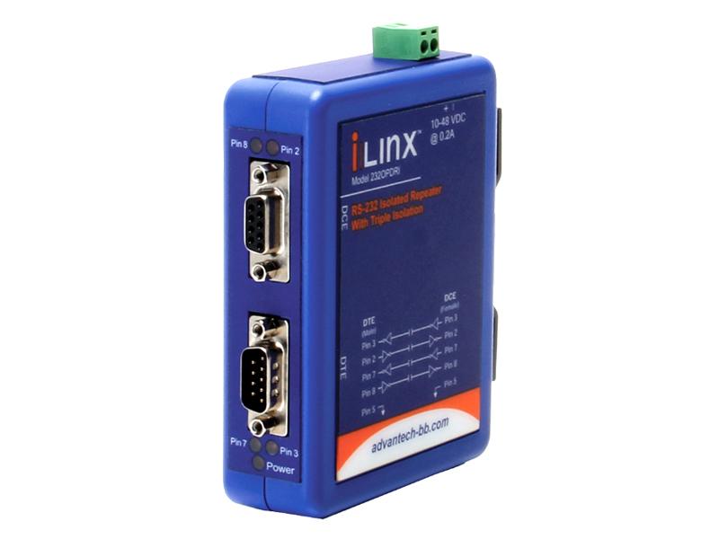 ILINX RS-232 ISOLATED REPEATER WITH TRIPLE ISOLATION