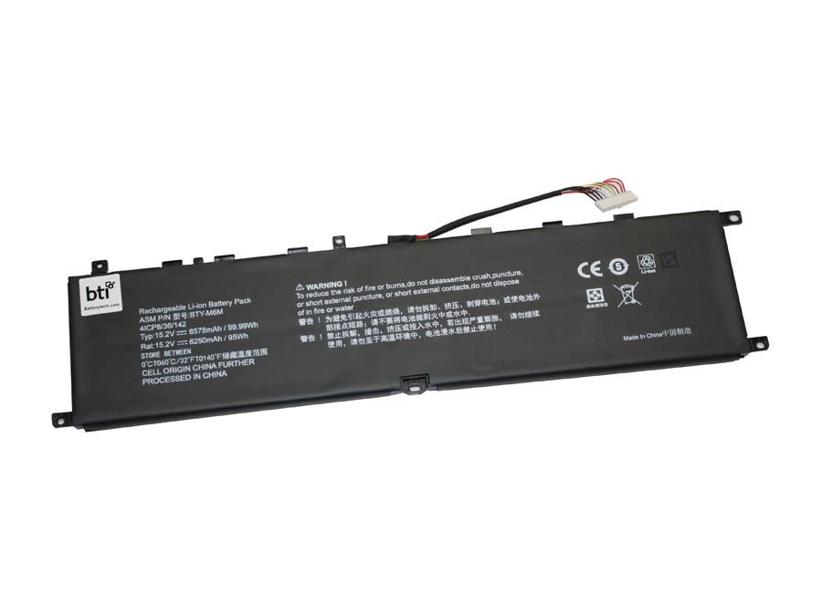 BATTERY 15.2V 95WHR BTI BTY-M6M MSI REPLACEMENT BATTERY