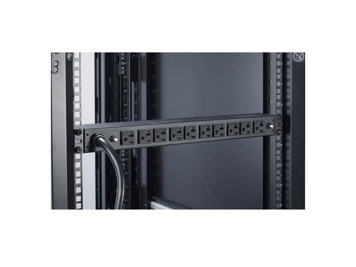 Basic Rack-Mount PDU - Power distribution strip ( rack-mountable ) - AC 100/120 V - input: NEMA L5-30 - output connectors: 10 ( NEMA 5-20 ) - 19 inch - 12 ft - black - for P/N: AR3100