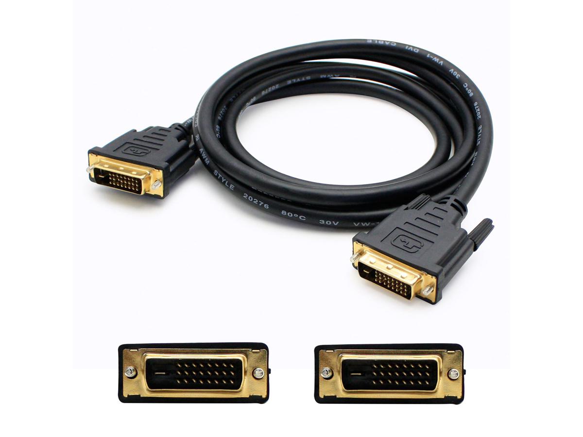 5 pack of 1.82m (6.00ft) DVI-D Dual Link (24+1 pin) Male to Male Black Cable - 100% compatible with select devices.