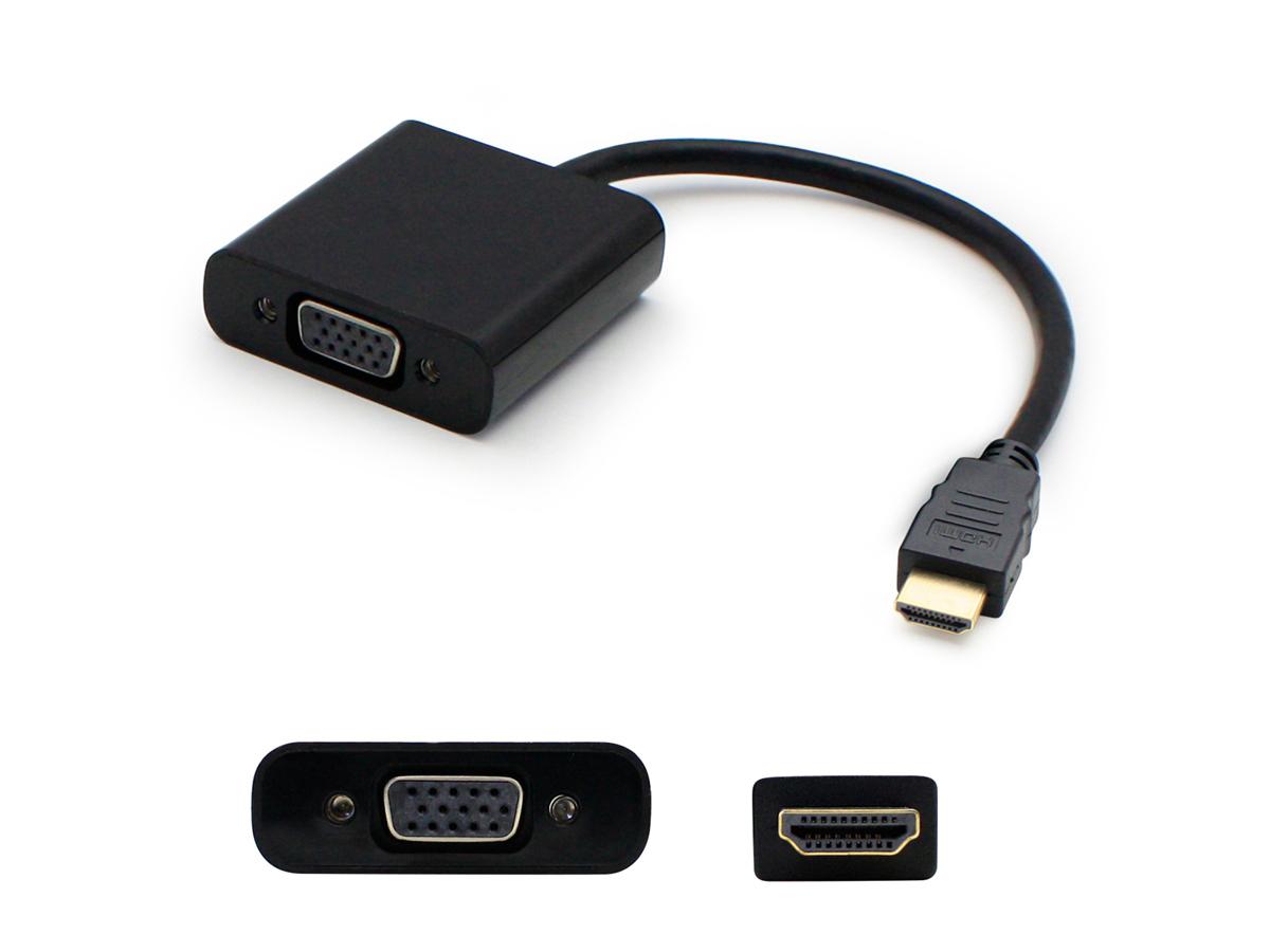 5 pack of 20.00cm (8.00in) HDMI Male to VGA Female Black Active Adapter Cable - 100% compatible with select devices.