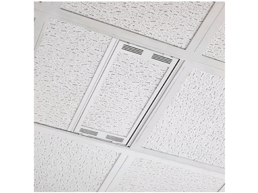 Mounting component ( ceiling plenum enclosure ) for audio/video components - white