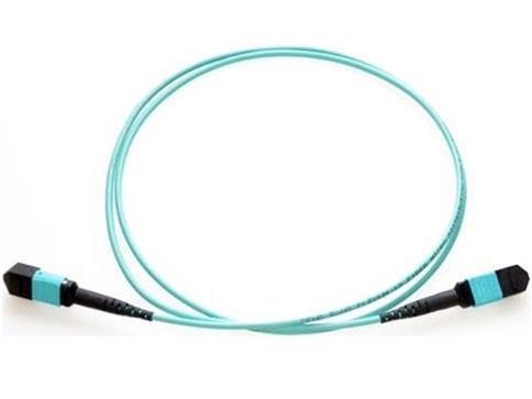 Network cable - MTP/MPO multi-mode (F) to MTP/MPO multi-mode (F) - 10 ft - fiber optic - 50 / 125 micron - OM4 - riser - aqua