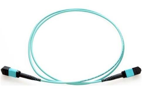 Network cable - MTP/MPO multi-mode (M) to MTP/MPO multi-mode (F) - 6.6 ft - fiber optic - 50 / 125 micron - OM3 - riser - aqua