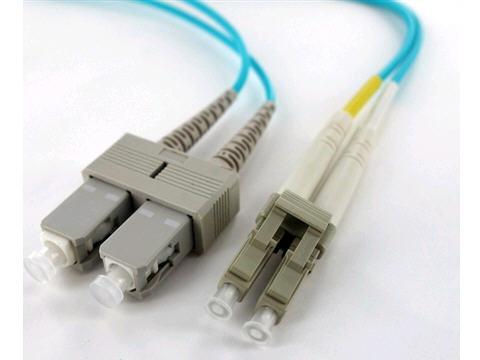 Network cable - SC multi-mode (M) to LC multi-mode (M) - 33 ft - fiber optic - 50 / 125 micron - OM4 - riser - aqua