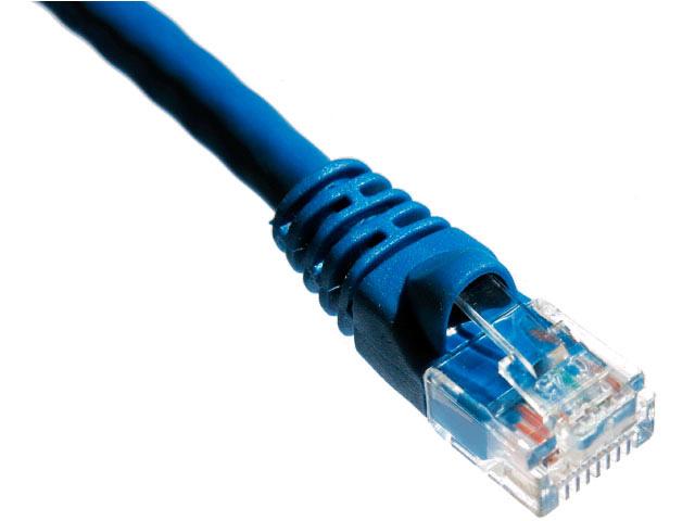 1FT CAT6A 650MHZ PATCH CABLE MOLDED BOOT (BLUE)