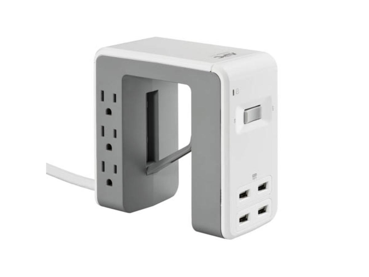 Essential SurgeArrest Desk-Mount Power Station with 6 Outlets and 4 USB Charging Ports (White) Essential SurgeArrest Desk-Mount Power Station with 6 Outlets and 4 USB Charging Ports (White)