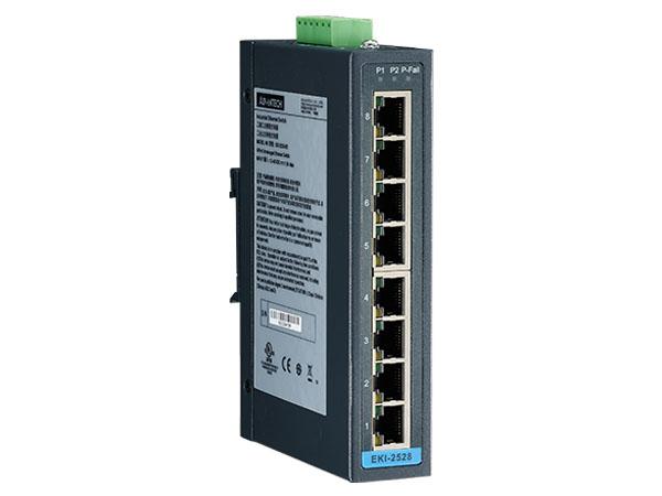 8PORT 10/100MBPS UNMANAGED SWITCH -10 60C DIN 12-48VDC INPUT