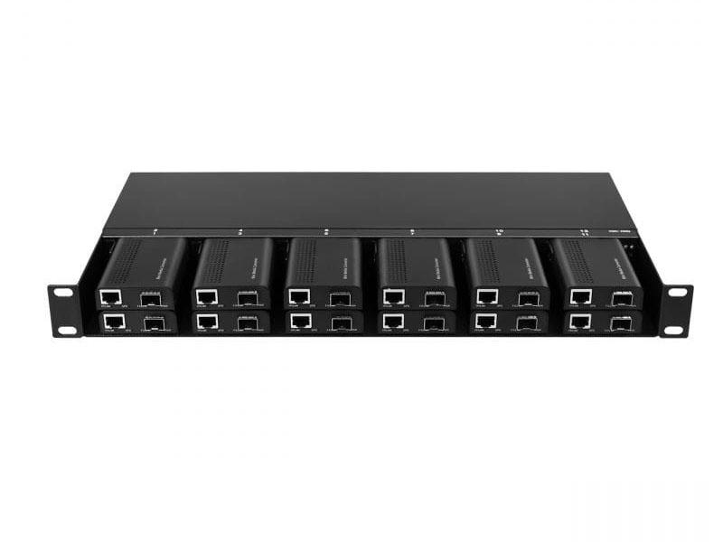 MINI-MEDIA CONVERTER RACK MOUNT CHASSIS 1U 12 SLOTS