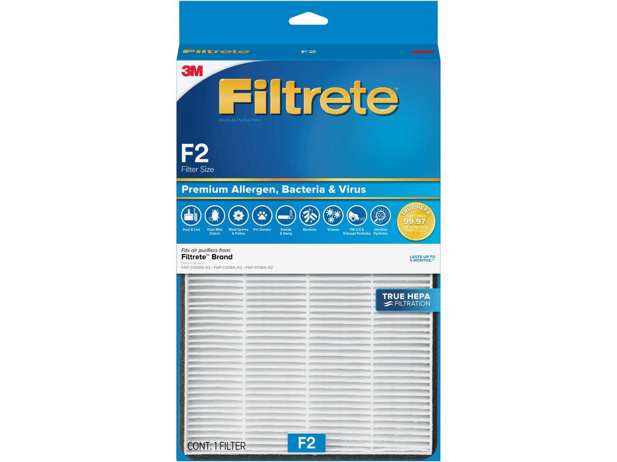 FILTRETE PREMIUM ALLERGEN BACTERIA & VIRUS TRUE HEPA ROOM AIR PURIFIER FILTER -