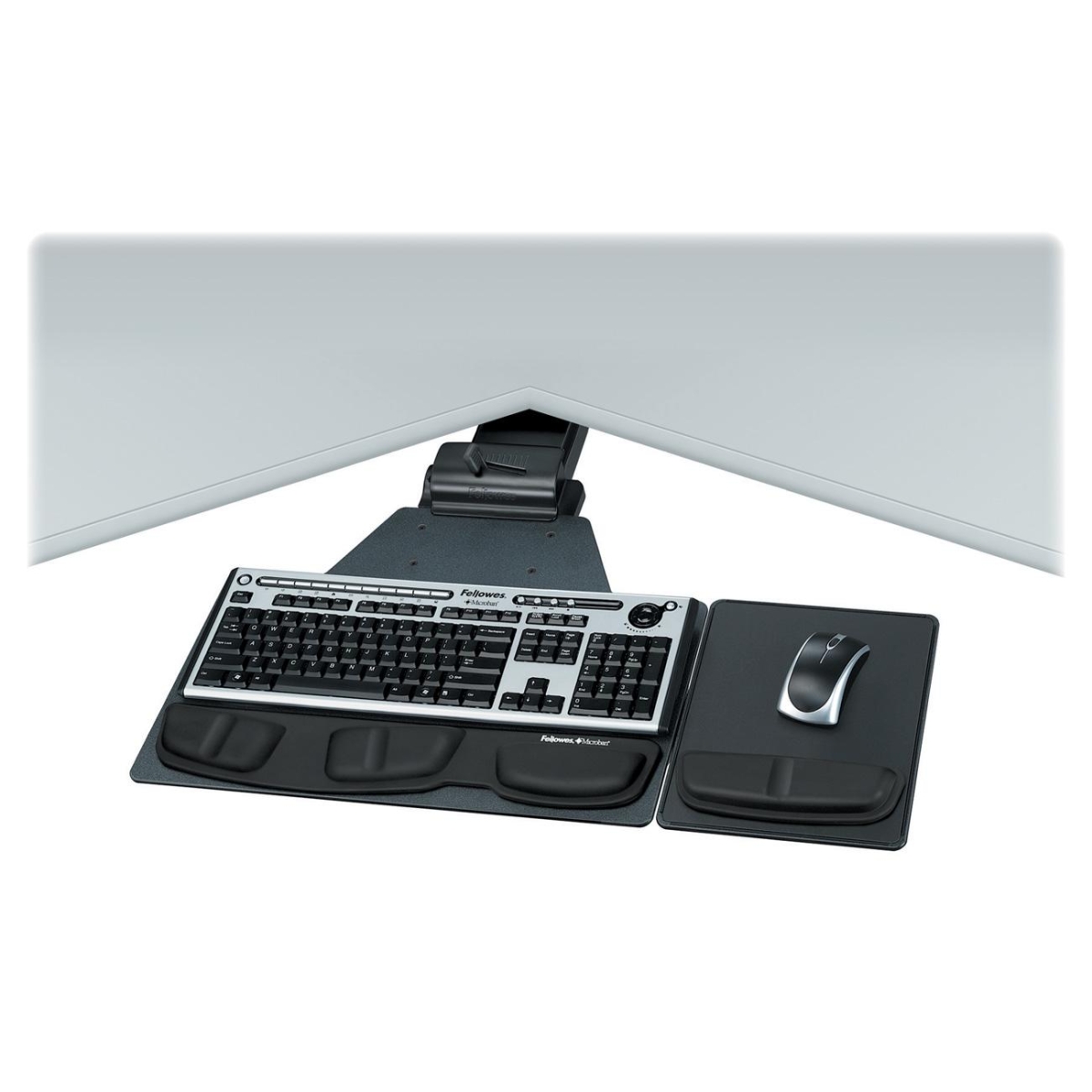 Professional Series Corner Executive Keyboard Tray - 5.8 inch x 28.2 inch x 21.3 inch - Black