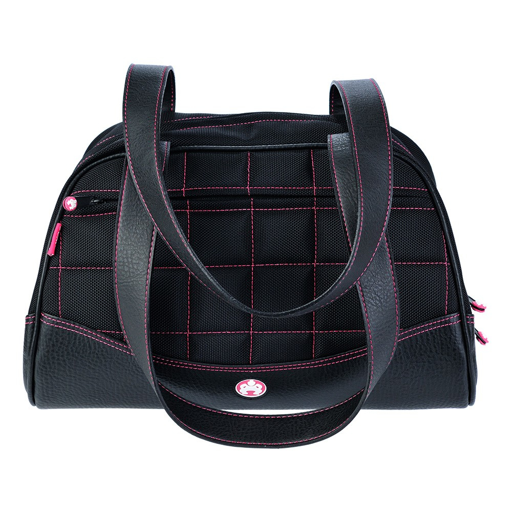 SUMO DUFFEL - BLACK W/PINK STITCHING - MEDIUMFAUX LEATHER/1680D BALLISTIC NYLON SUMO DUFFEL - BLACK W/PINK STITCHING - MEDIUMFAUX LEATHER/1680D BALLISTIC NYLON