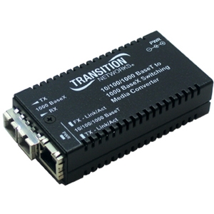 Networks 10/100/1000Base-TX to 1000Base-SX Media Converter - 1 x RJ-45  1 x SC - 10/100/1000Base-T 1000Base-SX