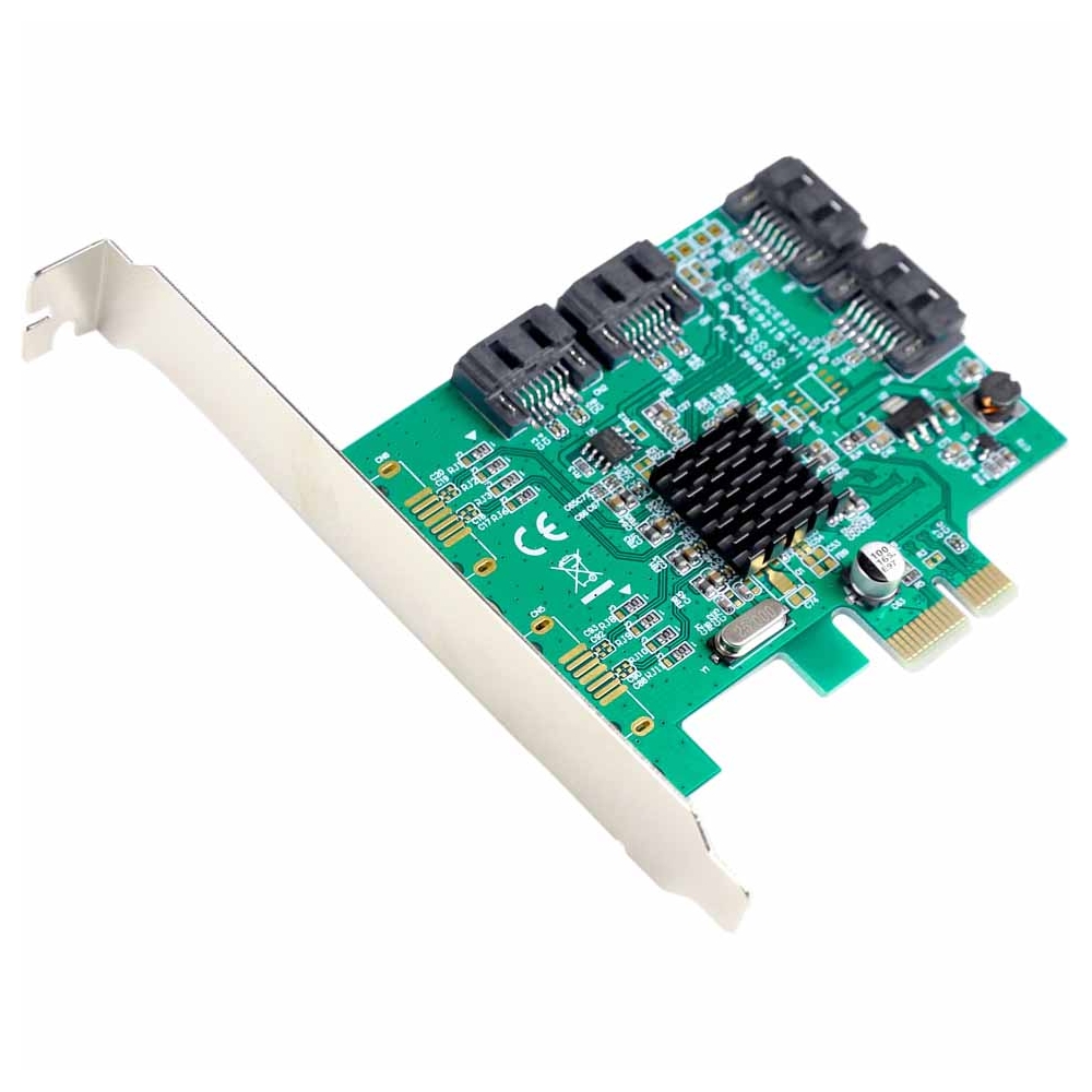 Multimedia SATA III 4-port PCI-e Controller Card with Full and Low Profile Brackets - 4 Serial ATA/600 Serial ATA Internal - PCI Express x1 Multimedia SATA III 4-port PCI-e Controller Card with Full and Low Profile Brackets - 4 Serial ATA/600 Serial ATA Internal - PCI Express x1