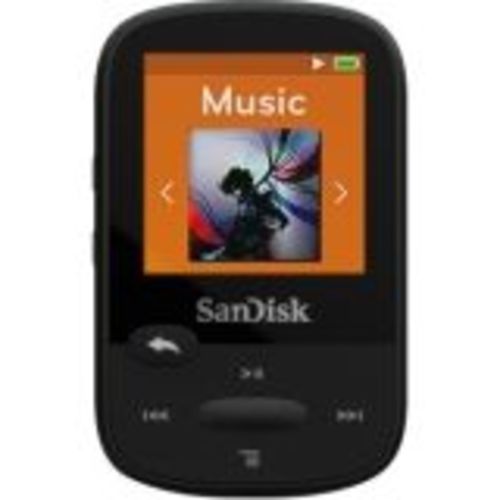 Clip Sport SDMX24-008G 8 GB Flash MP3 Player - Black - FM Tuner - 1.4 inch - microSDHC - MP3 AAC Audible FLAC Ogg Vorbis WAV WMA - 25 Hour