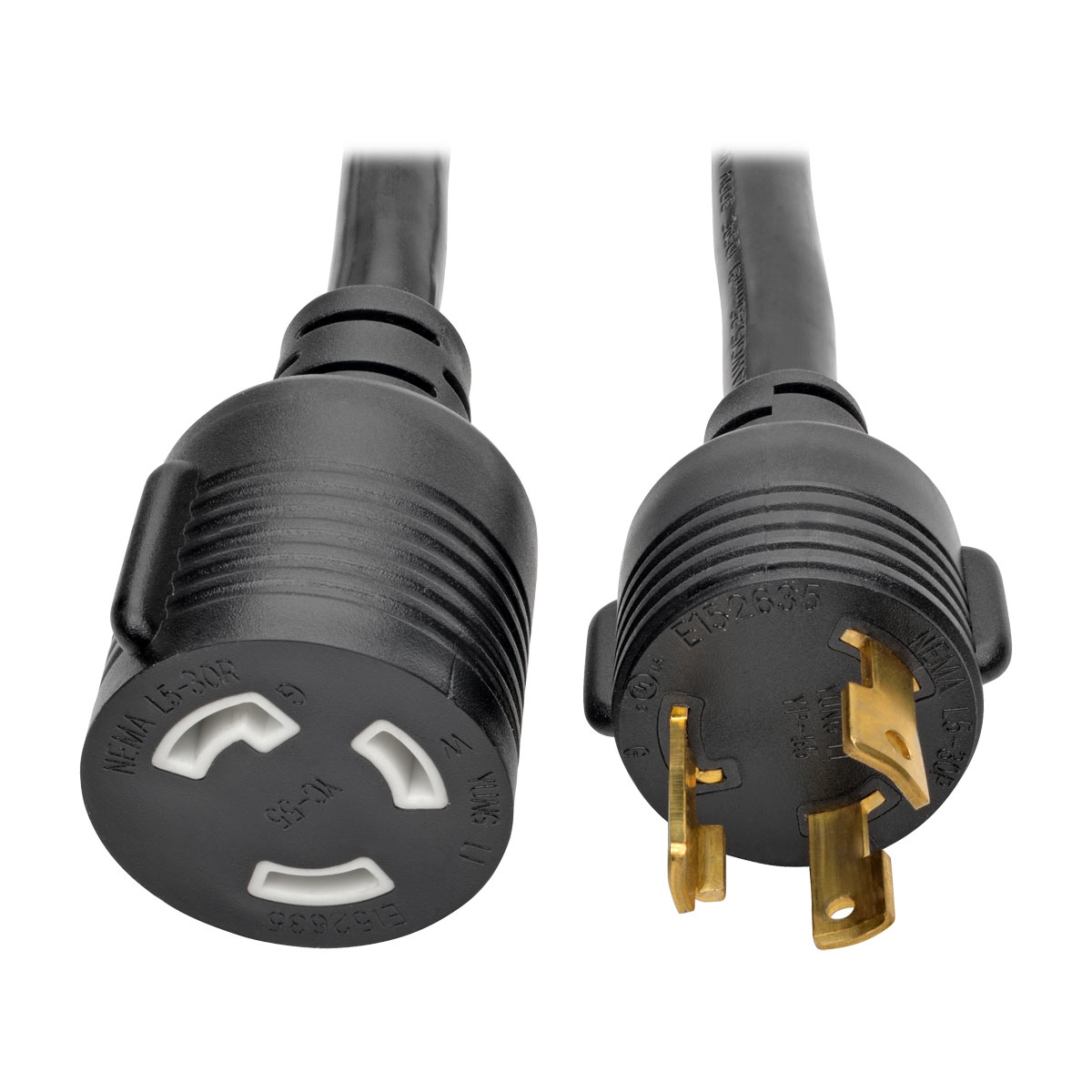 Heavy-Duty Power Extension Cord 30A 10 AWG (NEMA L5-30P to NEMA L5-30R) Locking Connectors 15 ft. - Power extension cable - NEMA L5-30 (P) to NEMA L5-30 - 125 V - 30 A - 15 ft - molded - black Heavy-Duty Power Extension Cord 30A 10 AWG (NEMA L5-30P to NEMA L5-30R) Locking Connectors 15 ft. - Power extension cable - NEMA L5-30 (P) to NEMA L5-30 - 125 V - 30 A - 15 ft - molded - black