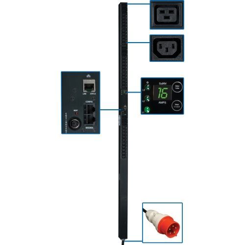 PDU 3-Phase Monitored 220/230V 30 C13 6 C19 IEC 309 16A 0URM - Vertical rackmount - power distribution unit (rack-mountable) - 16 A - AC 400 V - 11 kW - 11000 VA - 3-phase - Ethernet 10/100 - input: IEC 60309 16A - output connectors: 36 - 0U PDU 3-Phase Monitored 220/230V 30 C13 6 C19 IEC 309 16A 0URM - Vertical rackmount - power distribution unit (rack-mountable) - 16 A - AC 400 V - 11 kW - 11000 VA - 3-phase - Ethernet 10/100 - input: IEC 60309 16A - output connectors: 36 - 0U