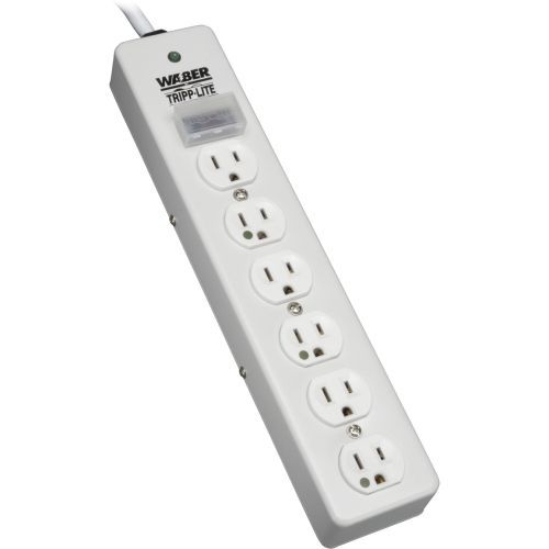 Surge Protector Power Strip Medical Hospital RT Angle Plug 6 Outlet 6 feet Cord - Surge protector - 15 A - AC 120 V - 1800 Watt - output connectors: 6