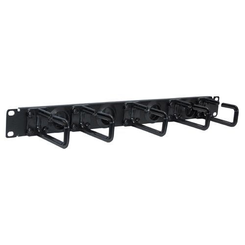 Rack Enclosure Cabinet Horizontal Cable Ring Flexible 1URM - Rack cable management kit (horizontal) - black - 1U - 19 inch